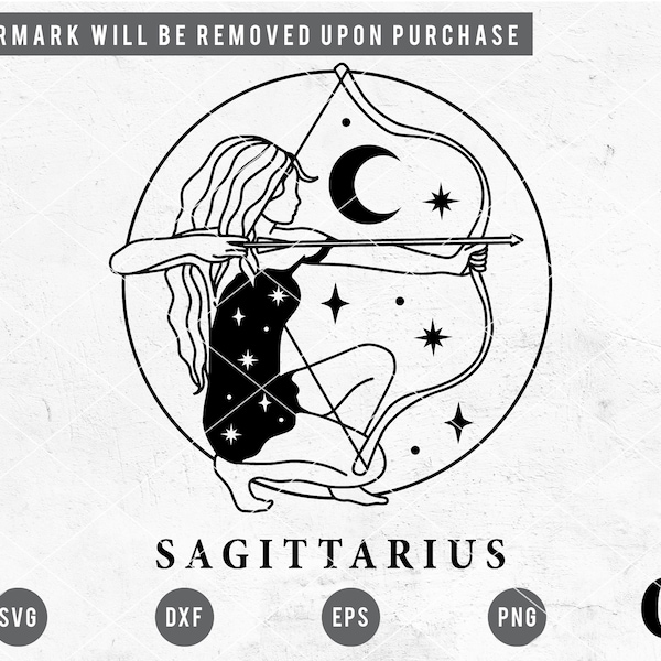 Sagittarius SVG | Zodiac SVG | Astrology svg | Horoscope svg | Constellation svg | Mystical Goddess SVG | Cricut, Cameo Silhouette