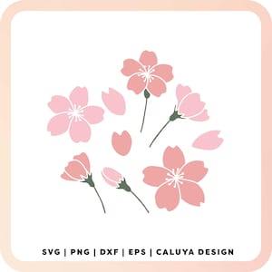 Cherry Blossom SVG | Spring Flower SVG | Cherry Flower SVG | Pink Flower svg | Sakura svg | Japanese Flower svg | Sublimation png, Cricut