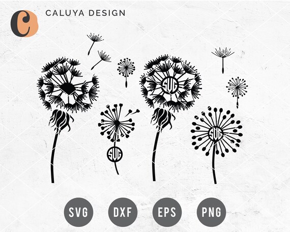 Download Free Svg Png Link Dandelion Monogram Cut Files Svg Png Etsy
