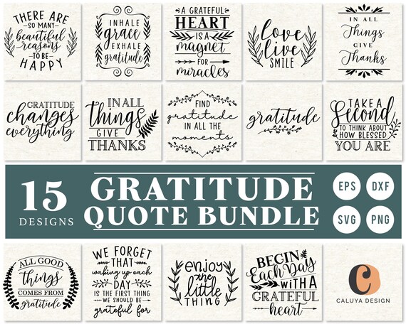 Download Gratitude Reminder Quote Svg Cut File Bundle Deal Cut File Etsy