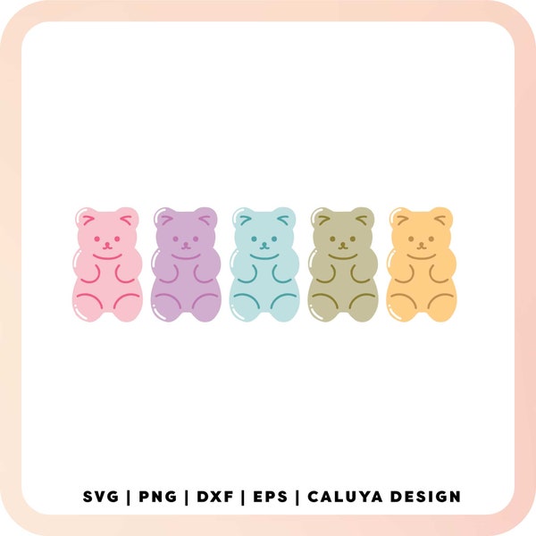 Gummy Bear SVG | Cute Candy SVG | Kawaii Bear SVG | Kids Candy svg | Trendy Cute Bear svg | Bear Sublimation svg | Cub svg, Bear Sticker png