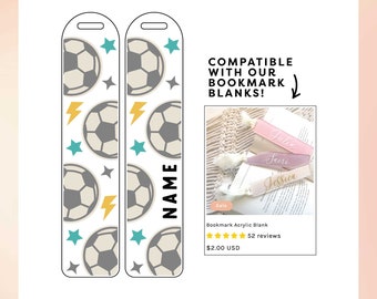 Bookmark SVG | Bookmark Template SVG | Kids Soccer SVG | Soccer Ball svg | Kids Sports svg | back to school svg | Cricut, Cameo Silhouette
