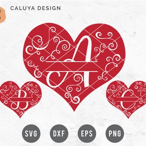 May include: Three red heart-shaped designs with white swirls and a space for a letter in the center. The top heart has the letter "A" in the center. The left heart has the letter "B" in the center. The right heart has the letter "C" in the center.
