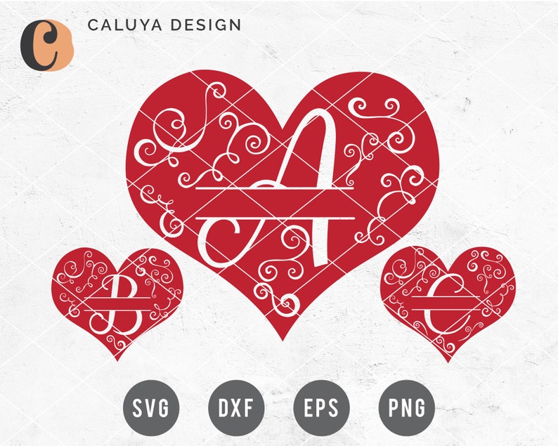 Download Free Svg Png Link Heart Monogram Cut Files Svg Png Dxf Etsy