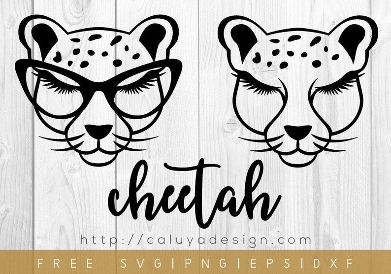 Download FREE SVG & PNG Link cheetah with Glasses Cut Files svg | Etsy