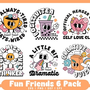 funny coffee mug saying SVG | Retro Character SVG, Self Love SVG, Mental Health svg, Cute Sticker svg, Over thinker svg, Libbey can wrap svg