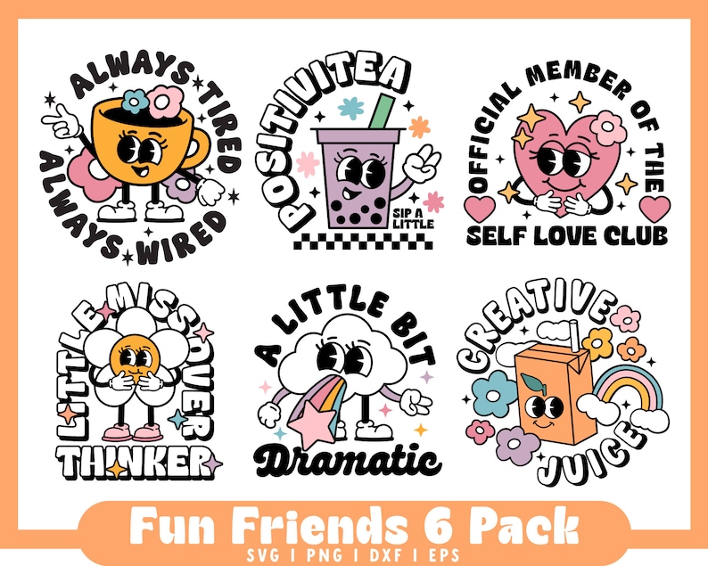 funny coffee mug saying SVG | Retro Character SVG, Self Love SVG, Mental Health svg, Cute Sticker svg, Over thinker svg, Libbey can wrap svg image 1