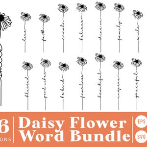 Quote Daisy SVG | Spring Boho SVG Bundle | Botanical SVG | Faith svg | Family svg | Gift For Her svg | Cut File for Cricut, Cameo Silhouette