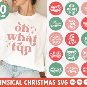 Retro Christmas SVG Holly Jolly SVG Cute Christmas SVG Whimsical Christmas svg Christmas Sweatshirt svg Cricut, Cameo Silhouette image 1