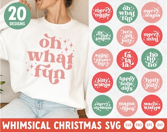 Retro Christmas SVG | Holly Jolly SVG | Cute Christmas SVG | Whimsical Christmas svg | Christmas Sweatshirt svg | Cricut, Cameo Silhouette