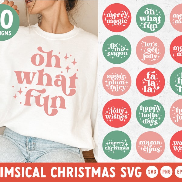 Retro Christmas SVG | Holly Jolly SVG | Cute Christmas SVG | Whimsical Christmas svg | Christmas Sweatshirt svg | Cricut, Cameo Silhouette