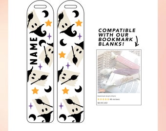Halloween Bookmark SVG, Bookmark template SVG, Halloween witch SVG, Cute Ghost svg, Bookmark Kids svg, Cute Witch svg, Cute Halloween svg