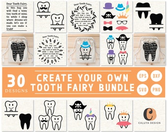 Tooth Fairy Bundle SVG | Tooth Fairy Bag SVG | tooth fairy note svg | tooth fairy box svg | Dentist SVG, Tooth Fairy Gift svg Built Your Own
