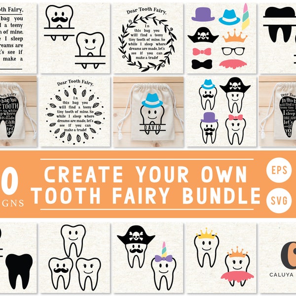 Tooth Fairy Bundle SVG | Tooth Fairy Bag SVG | tooth fairy note svg | tooth fairy box svg | Dentist SVG, Tooth Fairy Gift svg Built Your Own