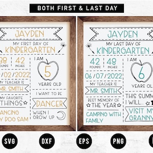 First and Last Day of School Sign SVG Cuttable File For Cricut, Cameo Silhouette | Back to School Board Making Cuttable File, Printable