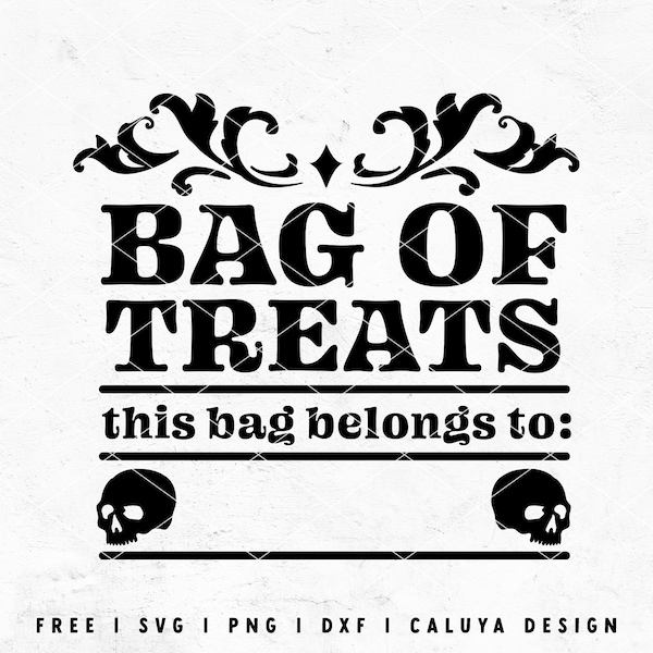 Bag of Treat SVG | Trick Or Treat SVG | Trick Or Treat Bag svg | Personalized Halloween Bag svg | Retro Halloween svg | free svg Cricut