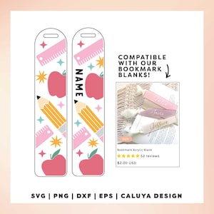 Teacher SVG | Bookmark SVG | Teacher Appreciation SVG | Teacher gift svg | Back to school svg | Apple svg | Pencil Cricut, Cameo Silhouette