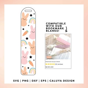 Easter Bookmark SVG | Bookmark Template SVG | Easter Bunny SVG | Cute Easter Bookmark svg, Kids Easter svg, Book Lover svg, Reading svg