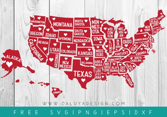 Free Svg Png Link 50 States And D C Cut Files Svg Png Etsy