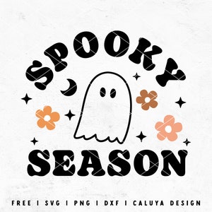 Spooky Season SVG | Cute Ghost SVG | Retro Halloween SVG | Hippie Ghost svg | Kids Halloween svg | free svg for Cricut, Cameo Silhouette