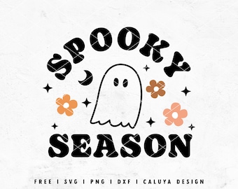 Spooky Season SVG | Cute Ghost SVG | Retro Halloween SVG | Hippie Ghost svg | Kids Halloween svg | free svg for Cricut, Cameo Silhouette