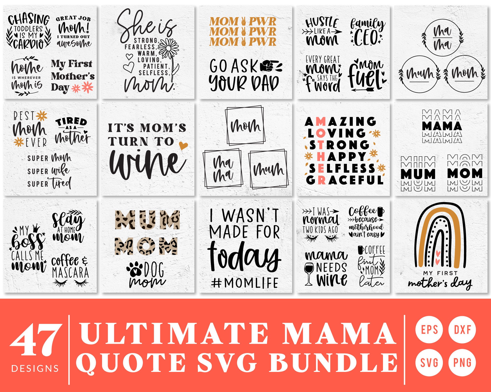 Download Big Mom Life Quote Svg Bundle For Cricut Cameo Silhouette Etsy