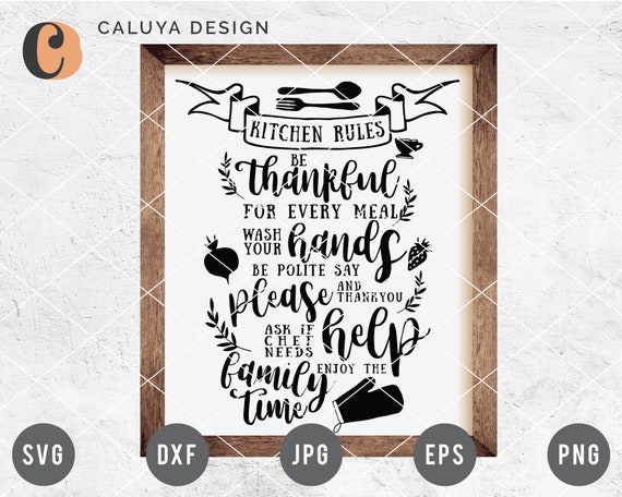 Farmhouse Kitchen Sign SVG Cut File For Cricut Cameo | Etsy