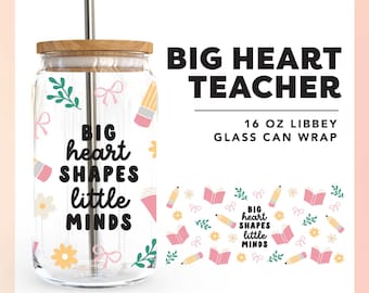 Teacher 16oz Libbey Can Wrap SVG | Teacher Appreciation Gift SVG | Teacher Quote Cup Wrap svg | Beer Can Glass svg, Teacher Sublimation png