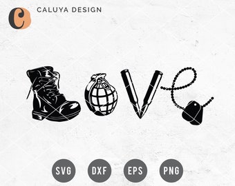 Love Army SVG | Military SVG | Soldier svg | US Army svg | Veteran svg | Patriotic svg | Military Wife Cut File for Cricut, Cameo Silhouette