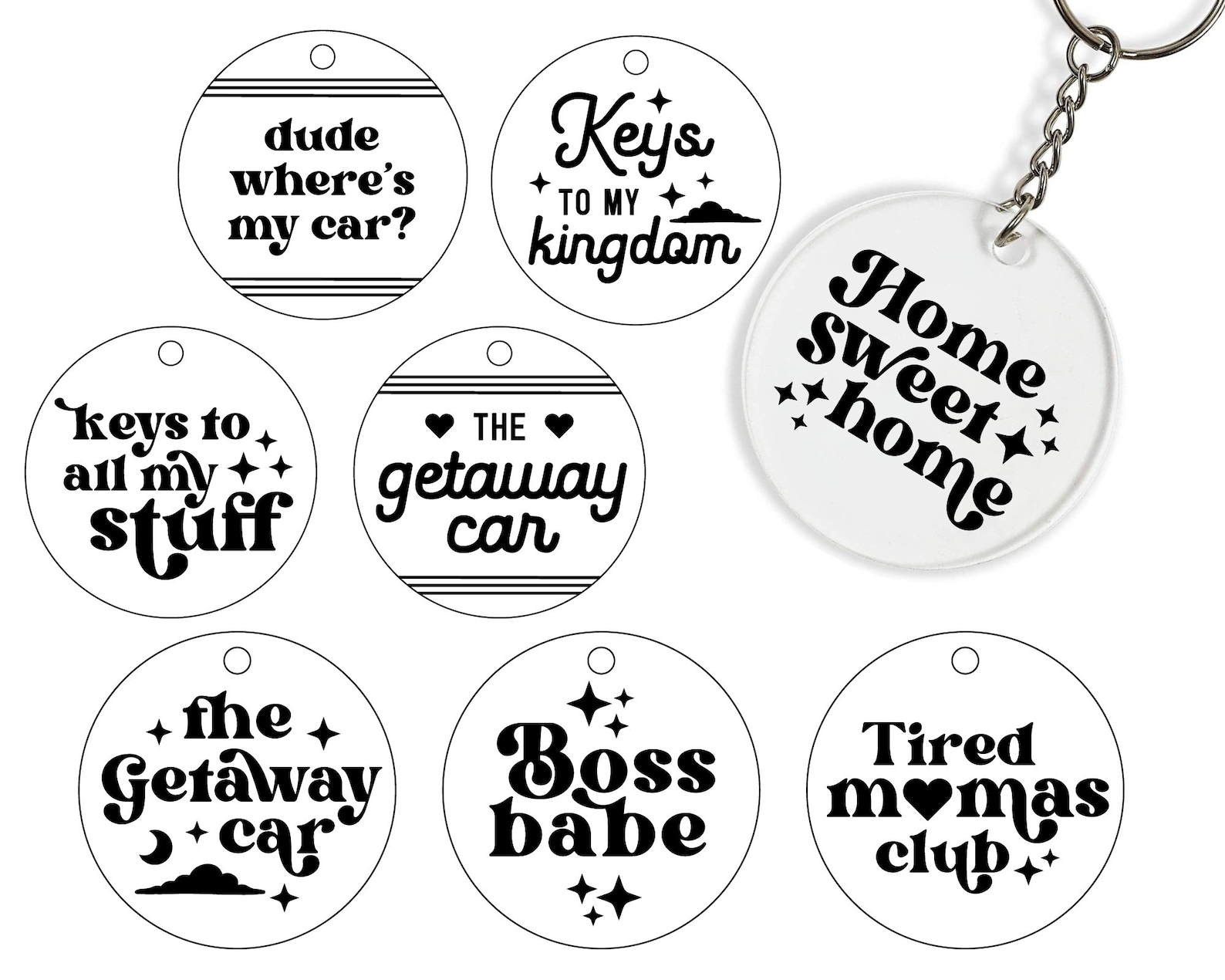 Funny Quote for Keychain SVG Bundle Round Keychain SVG Key Etsy