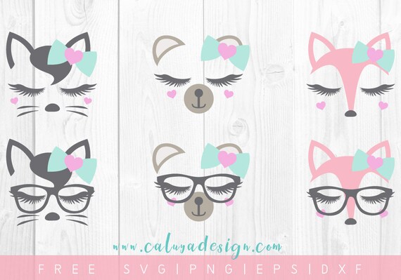 Free Svg Png Link Animal Faces Cut Files Svg Png Dxf Etsy