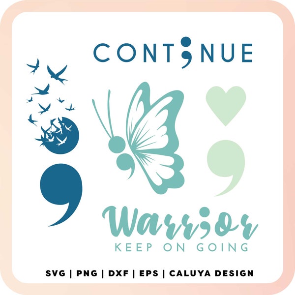 Semicolon Project SVG | Mental Illness Awareness EPS Png & Dxf | circuit | cameo silhouette | cutting machine | vinyl decal | t-shirt design