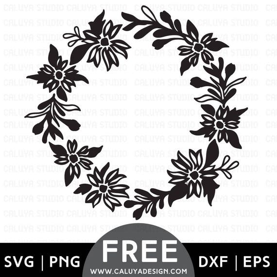 Free Svg Png Link Flower Wreath Cut Files Svg Png Dxf Etsy