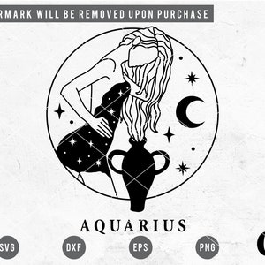 Aquarius SVG | Aquarius Zodiac SVG | Astrology SVG | Horoscope svg | Constellation svg | Mystical Goddess svg | Zodiac Birthday svg Cricut