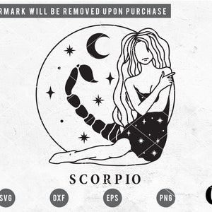 Scorpio SVG | Zodiac SVG | Astrology svg | Horoscope svg | Constellation svg | Mystical Goddess SVG | Zodiac Sign Cricut, Cameo Silhouette