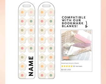 Bookmark Template SVG | Retro Daisy Bookmark SVG | Cute Trendy Flower svg | Cute Bookmark Sublimation png | Book Lover SVG, Book Reader svg