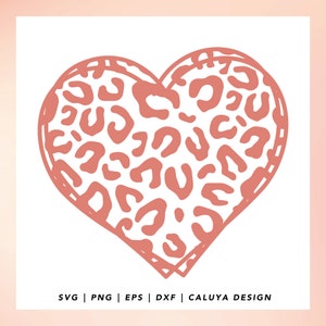 Leopard Heart SVG Cutting File for Cricut, Cameo Silhouette | SVG for t-shirt, cuttable file for mug | Girl SVG Cut file, Animal Print Heart