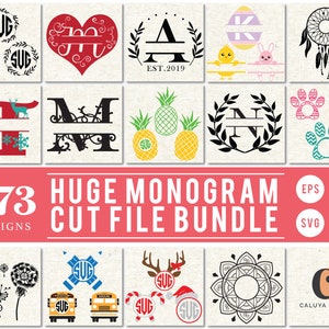 Massive Monogram Bundle SVG Cut File Bundle Deal | Cut File for Cricut & Cameo Silhouette | Quote DXF Cut File | Monogram Cut File, Bundle