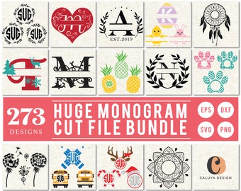 Massive Monogram Bundle SVG Cut File Bundle Deal | Cut File for Cricut & Cameo Silhouette | Quote DXF Cut File | Monogram Cut File, Bundle