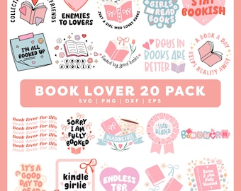 Book Lovers SVG Bundle | Book Quotes SVG Bundle | Book Boyfriend svg | Kindle Reader svg | Book Reader Sublimation PNG | Book Sticker svg