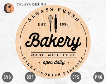 Farmhouse Bakery Sign Making SVG Cut File for Cricut and Cameo Silhouette | Vintage Kitchen Wall Decor PNG Printable, Vector File & Dxf