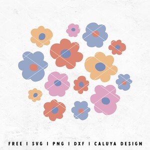 Retro Flower SVG | Aesthetic SVG | 70s Flower SVG | Cute Flower svg | Libbey Can Wrap svg | Abstract Flower svg Cricut, Cameo Silhouette