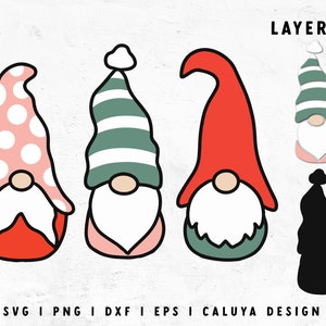 Christmas Gnomes SVG | Holiday Gnome SVG | Santa Gnome SVG | Cute Christmas svg | Cute Christmas svg | Free svg Cricut, Cameo Silhouette