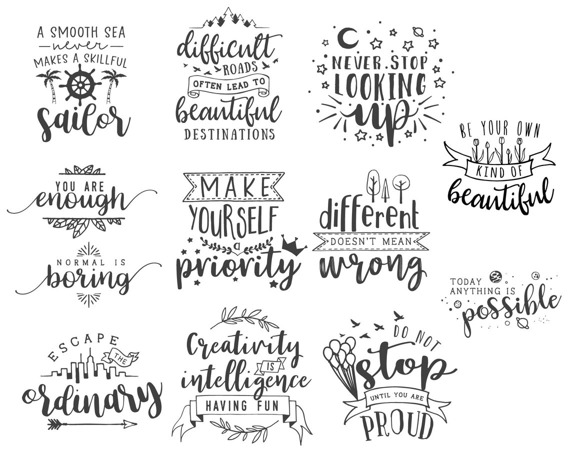 Inspirational Quote SVG Cut File Bundle Motivational Quote  Etsy
