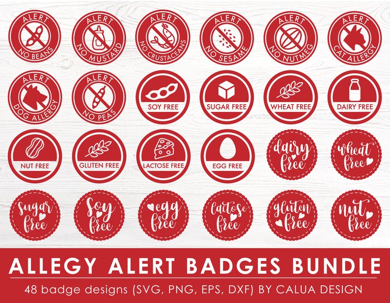 Download Allergy Alert SVG Cut File Bundle Deal Cut File for Cricut ...