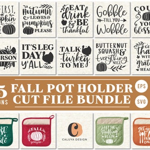 Può includere: Un set di 25 design per presine a tema autunnale con varie frasi e immagini ispirate al Ringraziamento e all'autunno. I design includono frasi come "But First, Pumpkin Spice", "Gobble Till You Wobble" e "It's Leg Day Y'all".