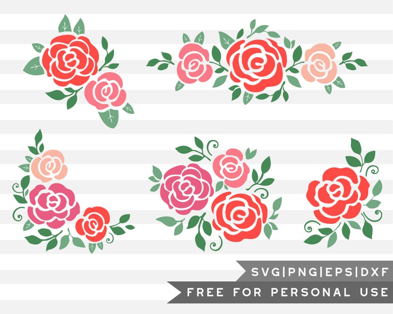 Download FREE SVG & PNG Rose Cricut Cut Files png dxf eps | Etsy