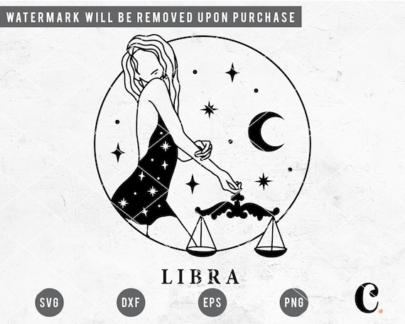 Libra Zodiac Sign SVG Cutting File for Cricut, Cameo Silhouette | Astrology, Horoscope, Constellation, Mystical Goddess Printable File
