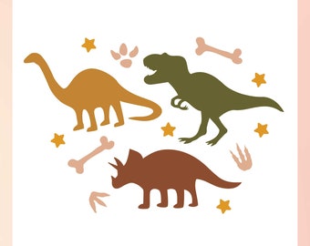 Cute Dinosaur SVG | Dinosaur bone SVG | T-rex svg | Triceratops SVG | Dinosaur themed party svg | svg for boys Cricut, Cameo Silhouette