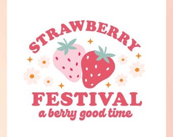 Strawberry Festival SVG | Cute Strawberry SVG | Reto Shirt SVG | Girly Shirt svg | diy shirt svg | Strawberry Festival Sublimation png